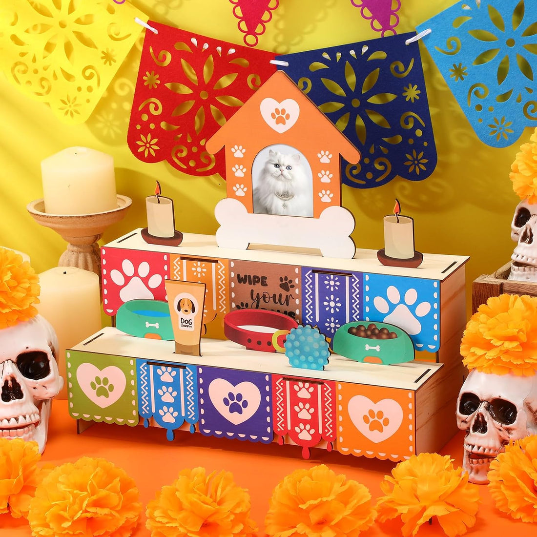 Leinuosen Dia De Los Muertos Ofrenda Altar for Cat Day of The Dead