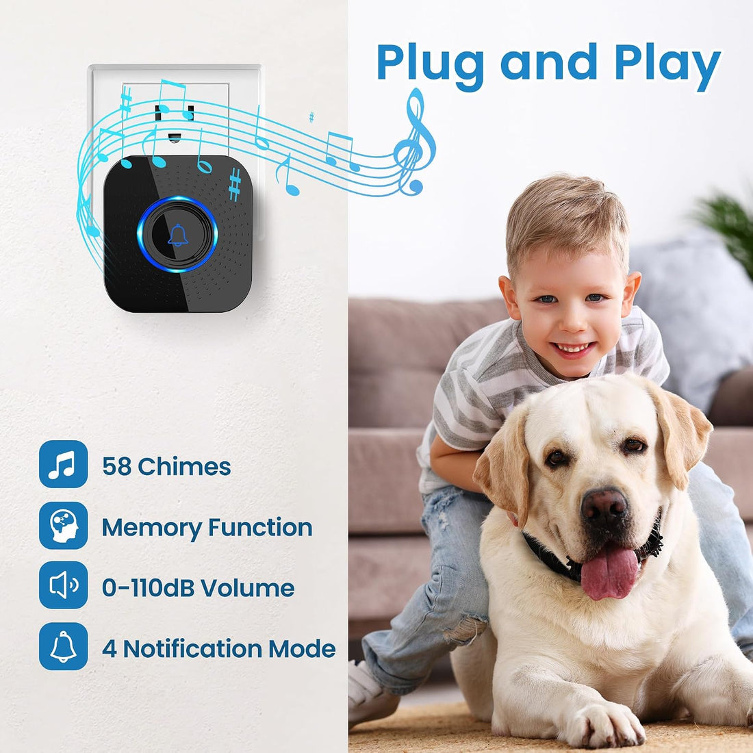 Wireless Dog Doorbell to Go Outside wiht 4 Notification Modes