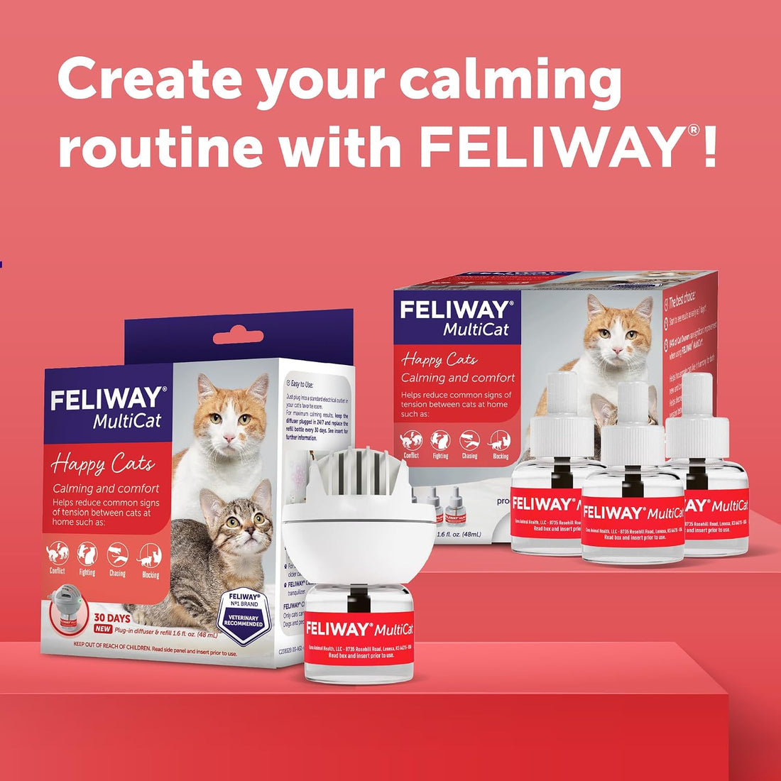 FELIWAY MultiCat Cat Calming Diffuser Kit (2 Pack)