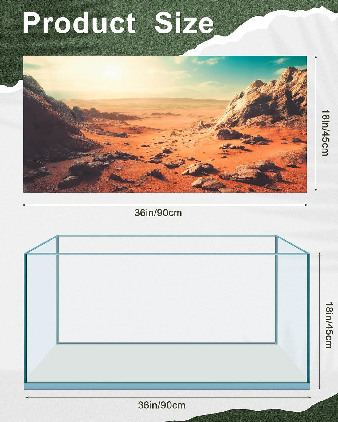 Breling 36 x 18 Inch 4 Pcs Reptile Tank Background,Habitat Scenes