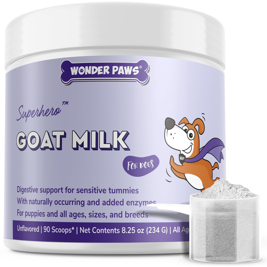 Wonder Paws Premium Goat Milk Powder for Dogs – Supports Digestion