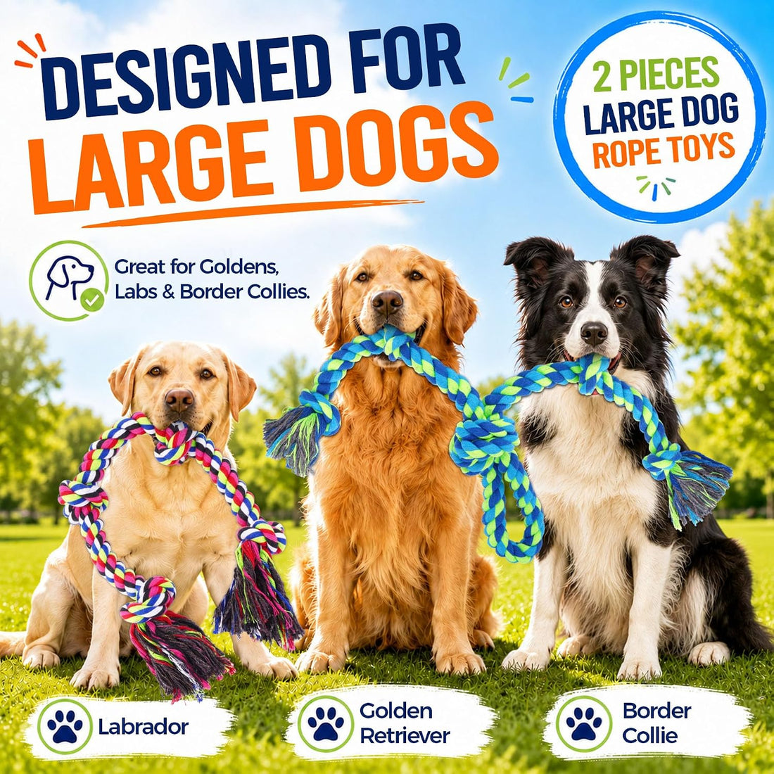 Eefitoys Tough Dog Rope Toys for Aggressive Chewers