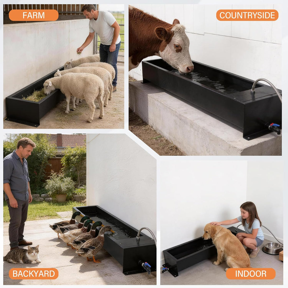12 Gal Stainless Steel Livestock Water Trough Automatic Waterer