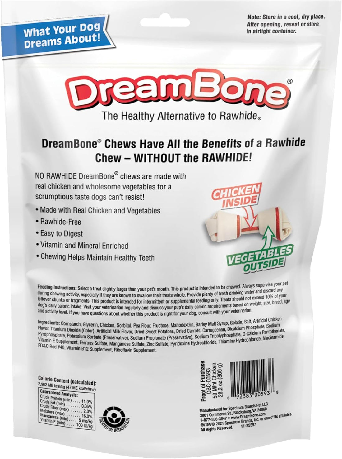 DreamBone Chicken Mini Bone Dog Treats, Daily Rawhide-Free Chew