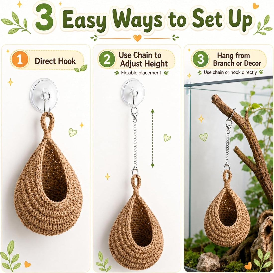 Crested Gecko Hammock Leopard Climbing Accessories, Leopard Gecko Hide