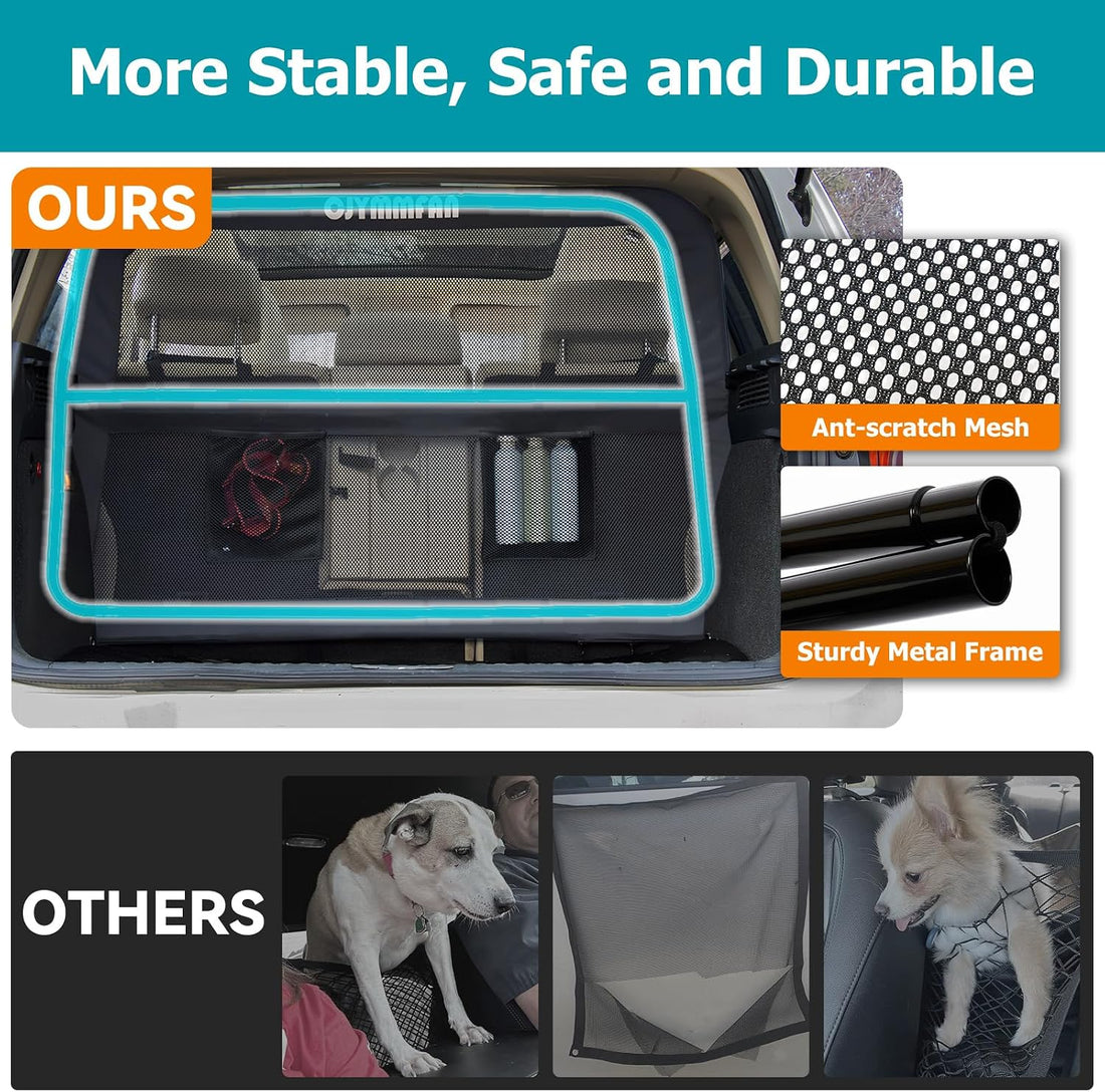 Dog Barrier for Car Back Seat & Cargo Area with Wider Coverage