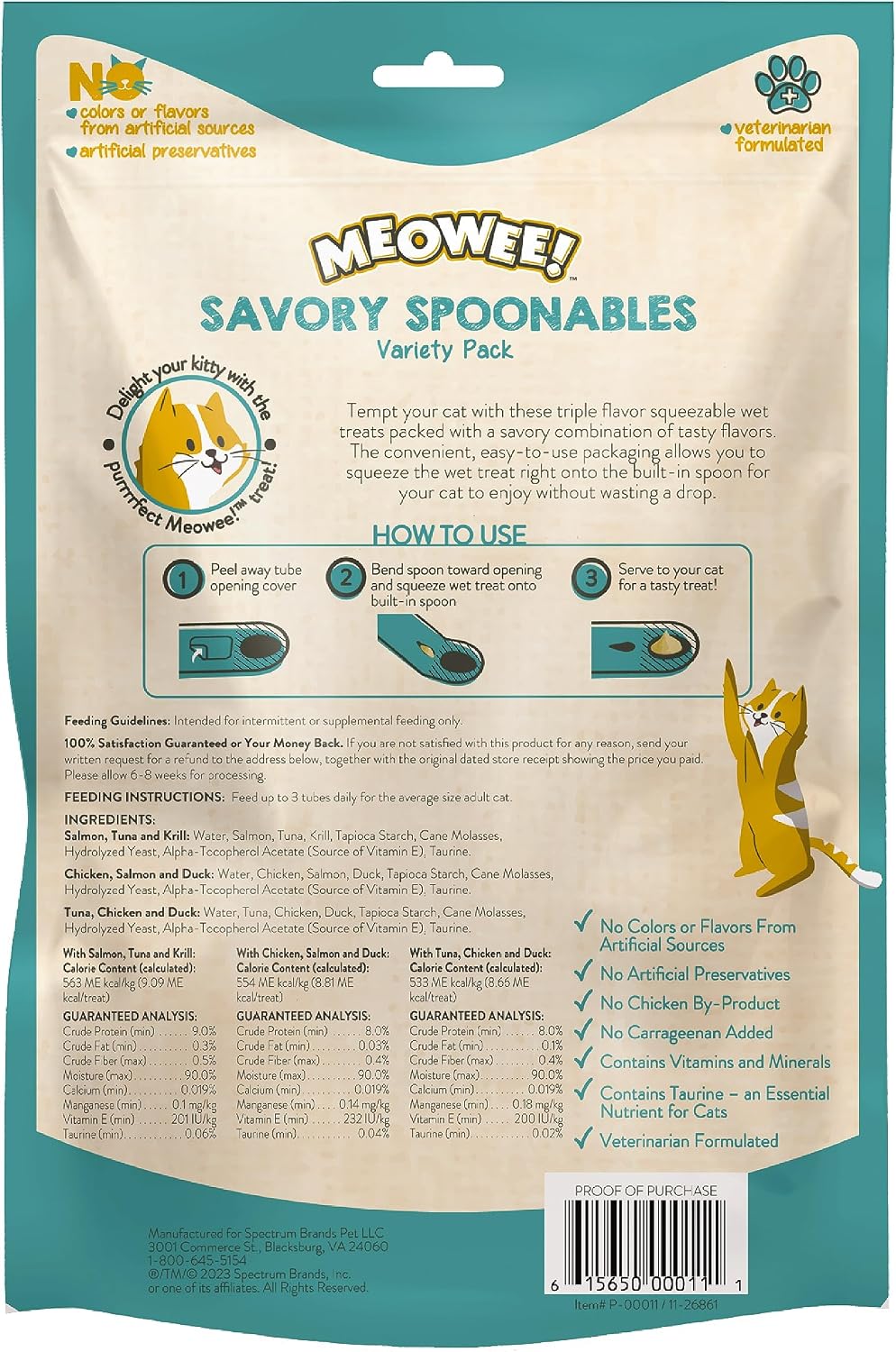MEOWEE! Savory Spoonables Wet Cat Treat Variety Pack, 12 Count