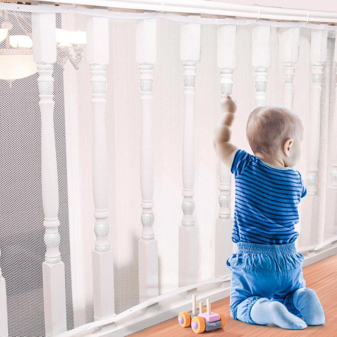 TUPI Banister Guard for Baby and Pet,Ultra-Fine Mesh for Balcony