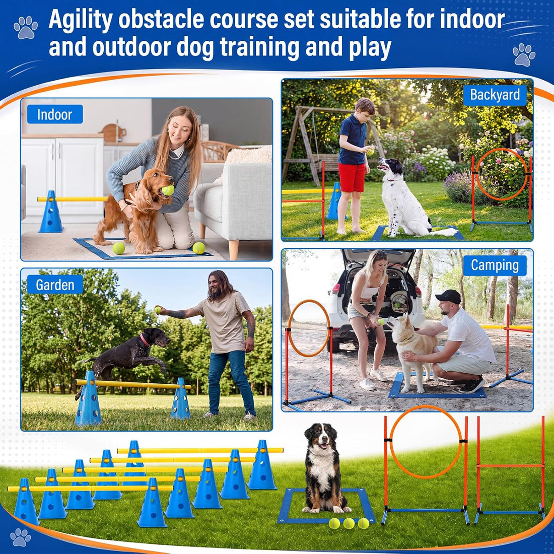 Junkin 27 Pcs Dog Agility Course Equipment Set