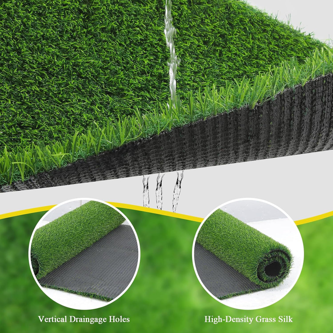 Bsmathom Artificial Grass Rug Indoor Outdoor Rug