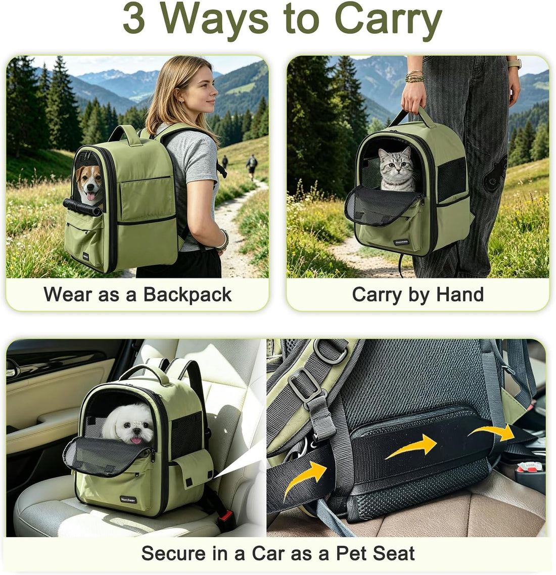 Dog Backpack Carrier for Small Dogs & Cats, Breathable Mesh Travel