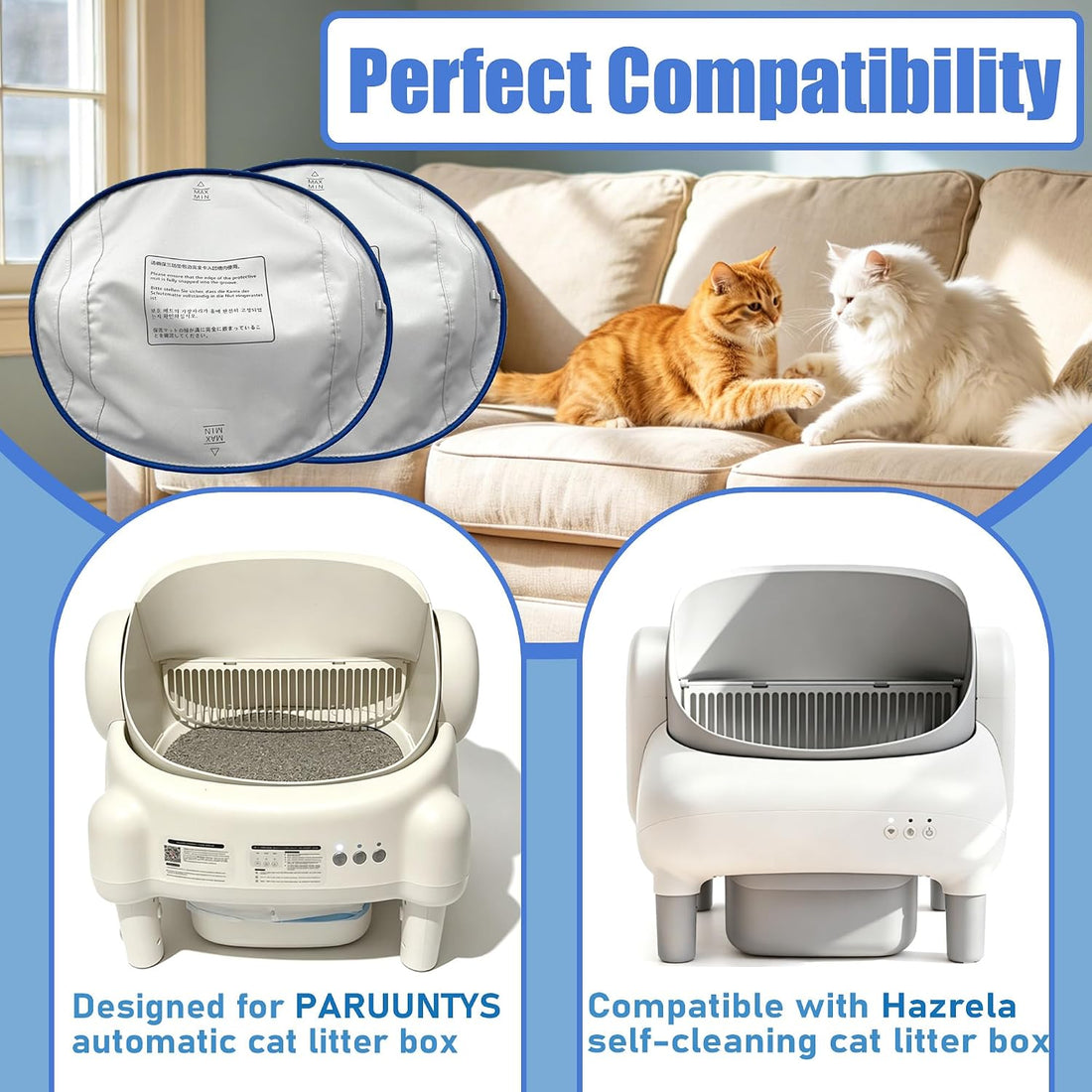 NewKe Upgraded 2 Pack Waterproof Pad for PARUUNTYS Self-Cleaning
