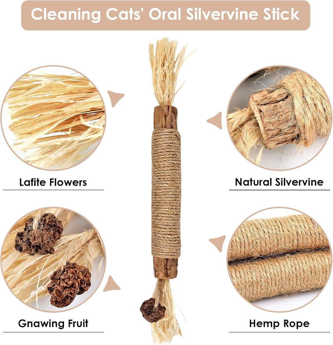 Bissap 10 PCS Silvervine Chew Sticks for Cats