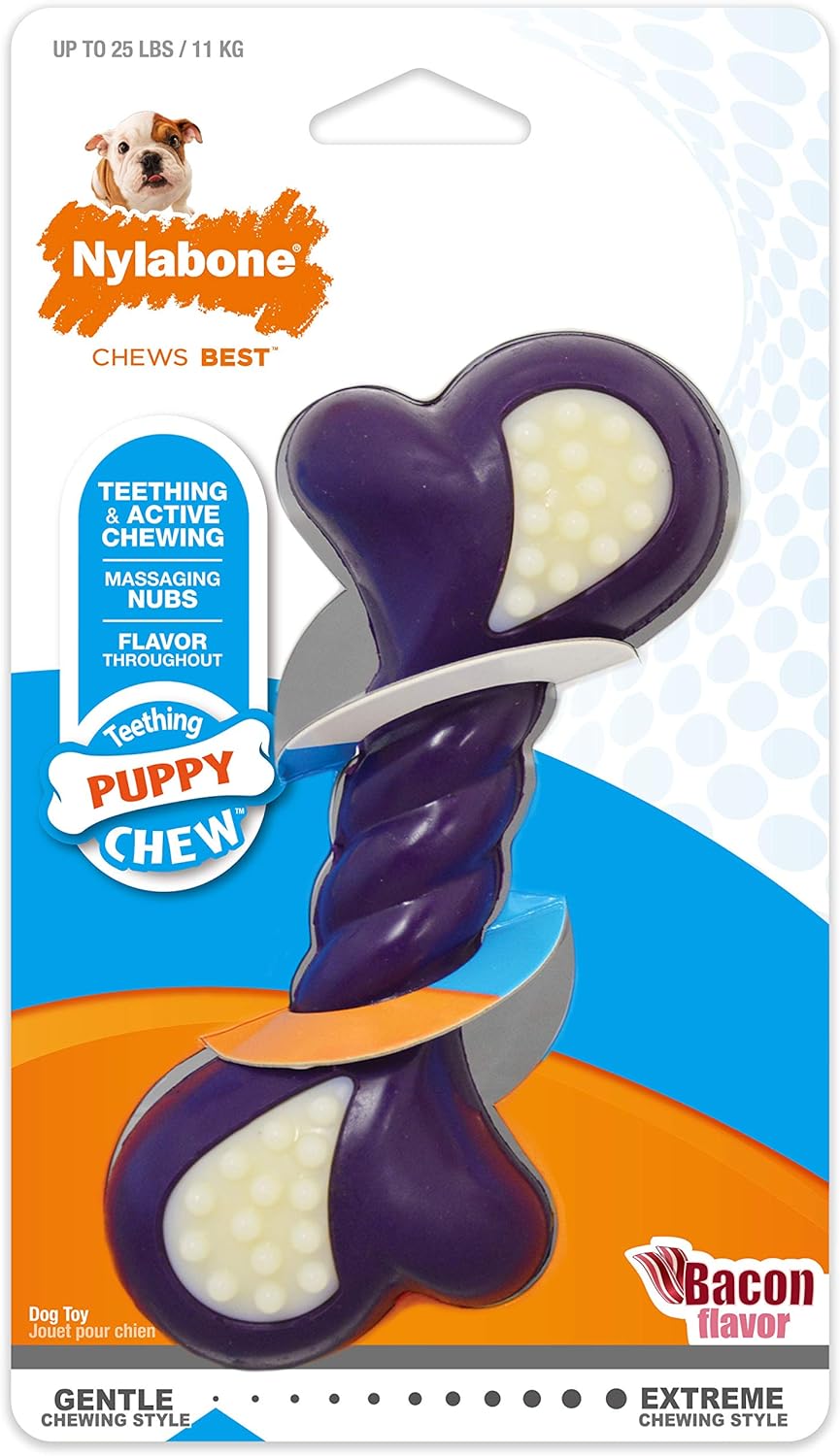 Nylabone Puppy Chew 2-in-1 Teething Freezer Bone Dog Chew Toy