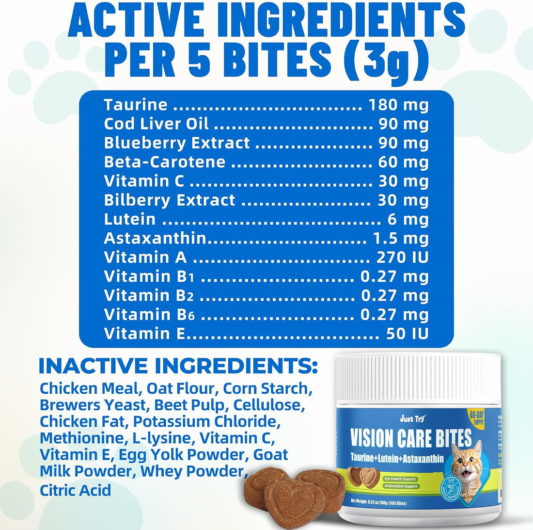 Just Try Eye Support with Taurine for Cats