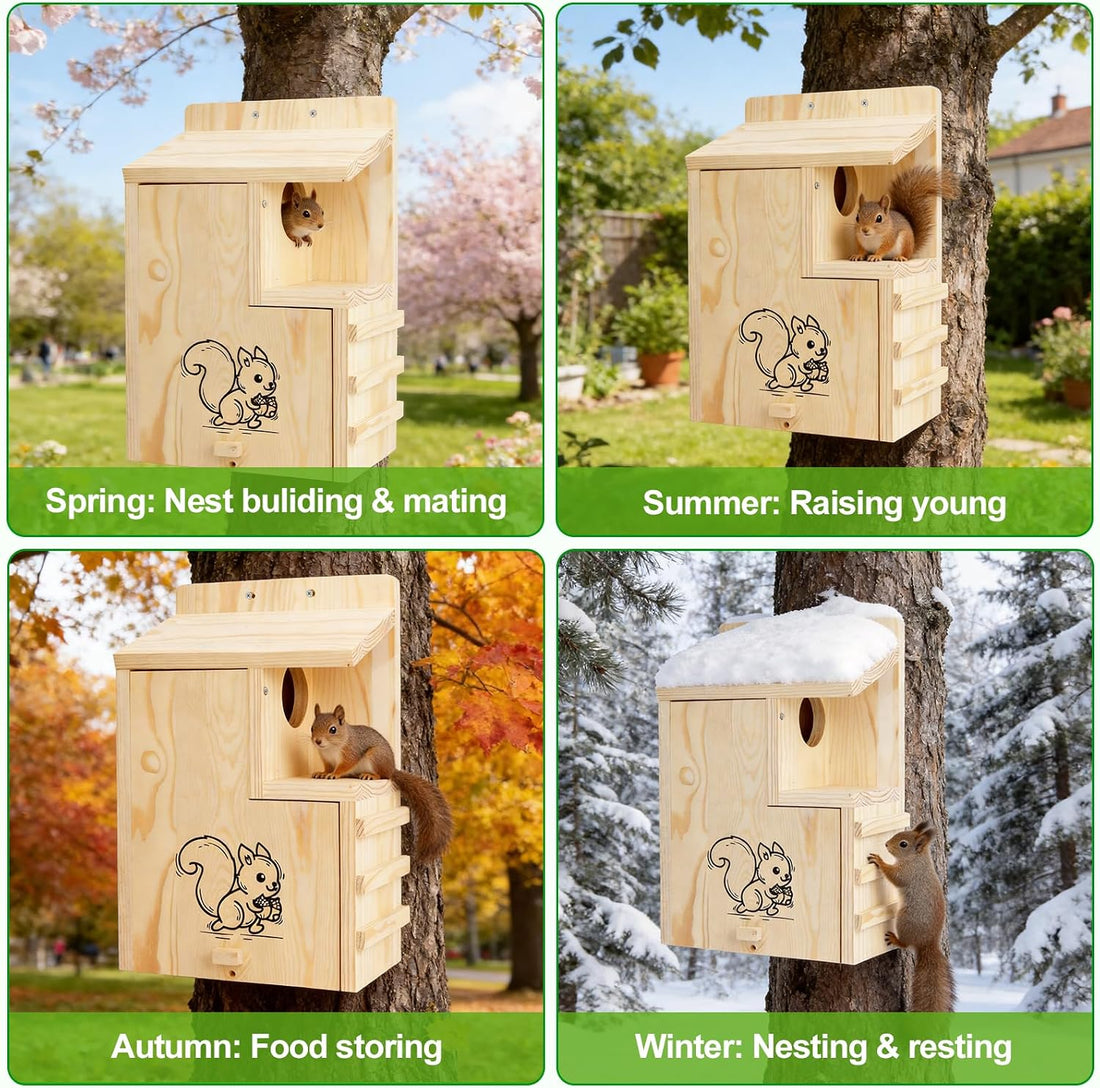 Large Wooden Squirrel House for Outside