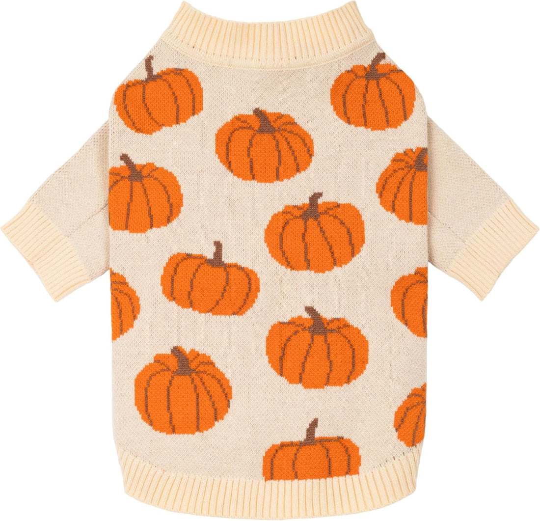 Fitwarm Pumpkin Dog Sweater, Thanksgiving Outfit for Small Dogs Boy
