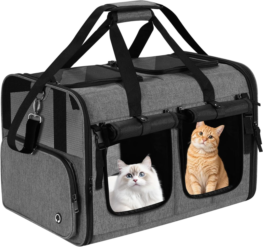 Double Cat Carrier for Two Cats, Foldable