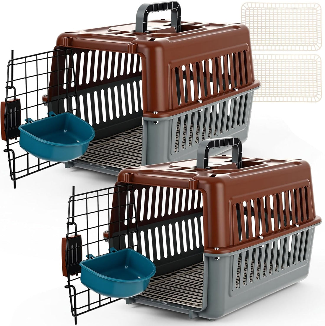 2 Set 17.5" up to 13lbs Small Cat Dog Travel Pet Carrier