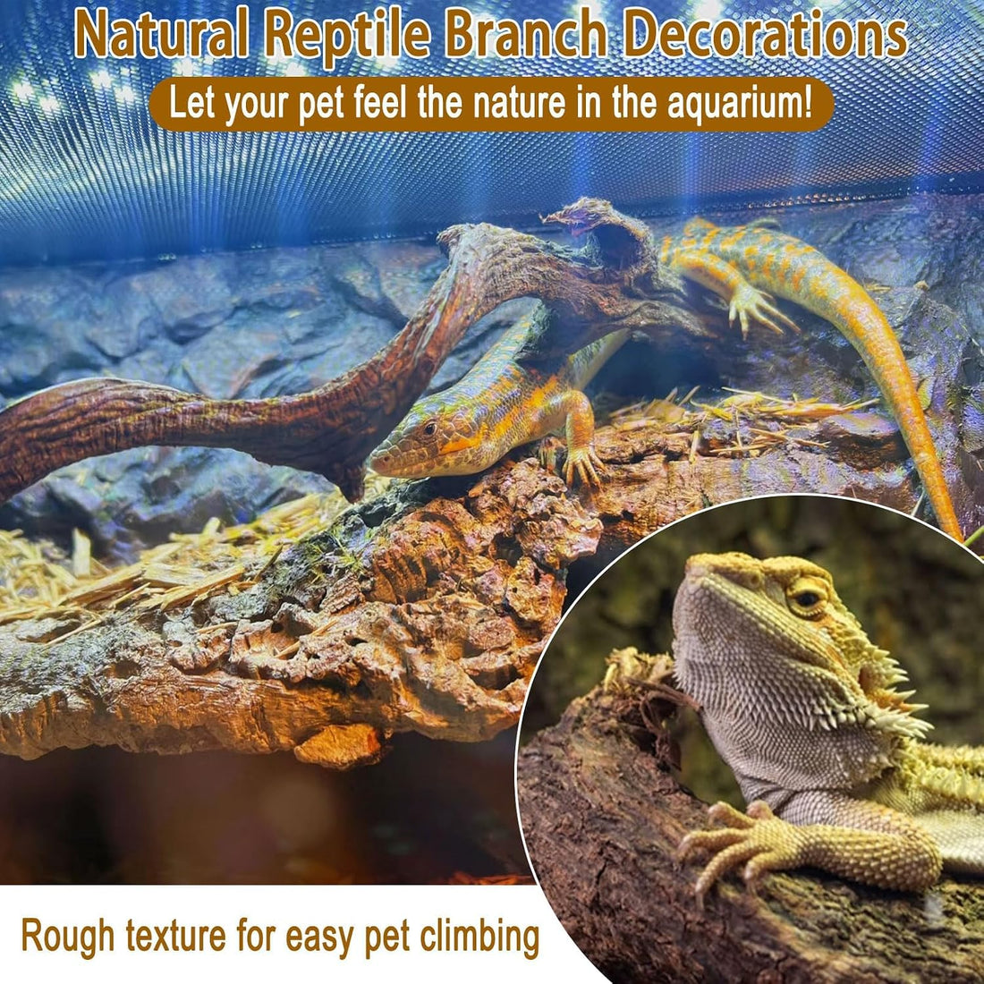 Reptile Decor 4PCS Natural Forest Branch Terrarium Habitat Wood