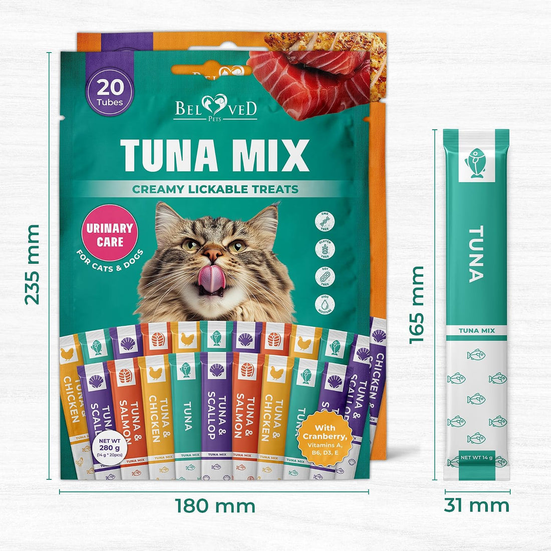 Creamy Lickable Cat Treats & Wet Food Squeeze Tubes