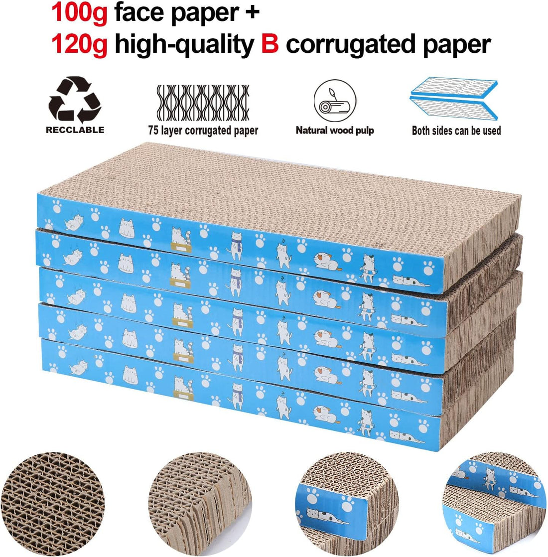 5 Packs in 1 Cat Scratch Pad