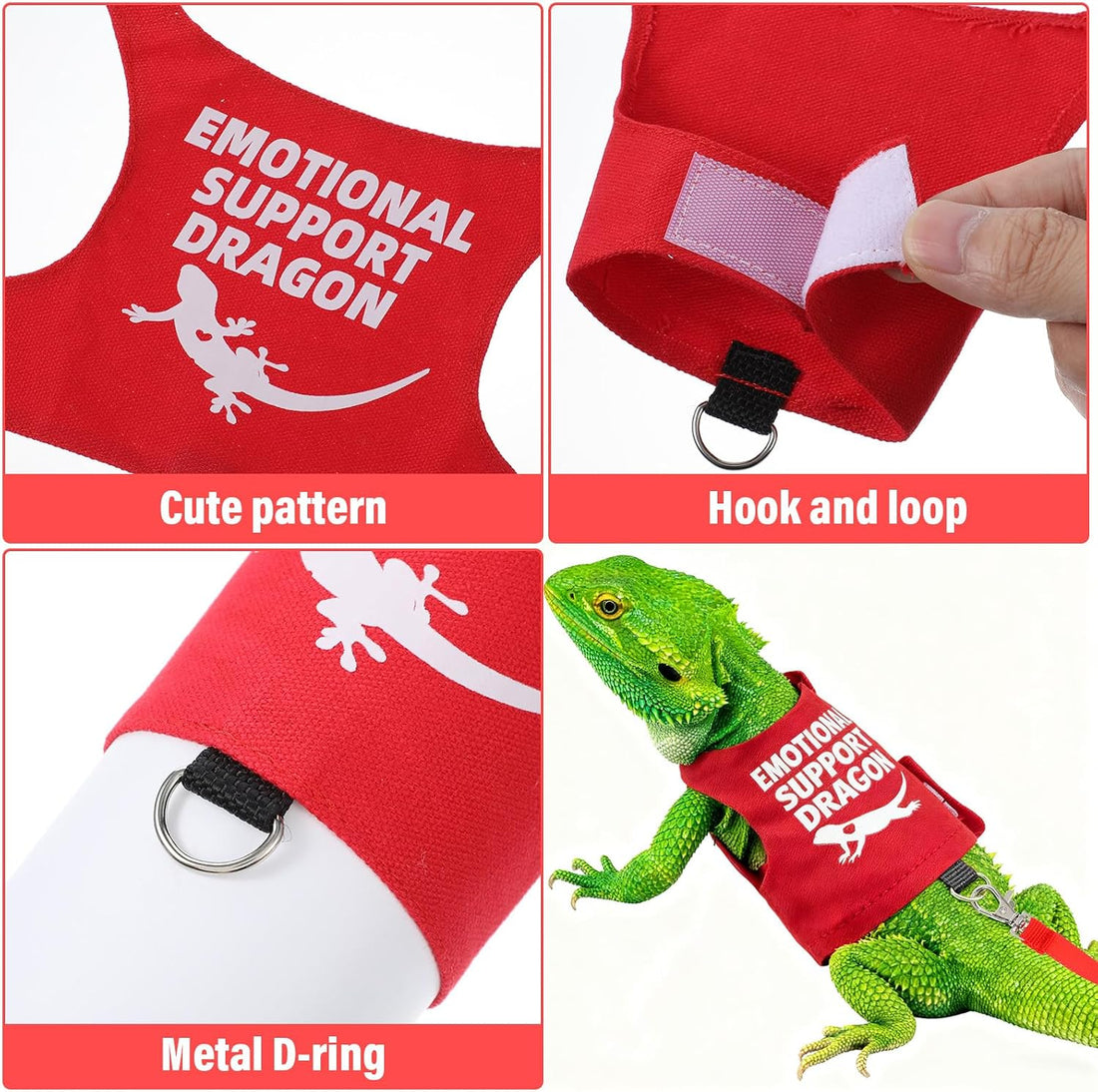 Bearded Dragon Harness and Leash Set Adjustable Lizard Harness