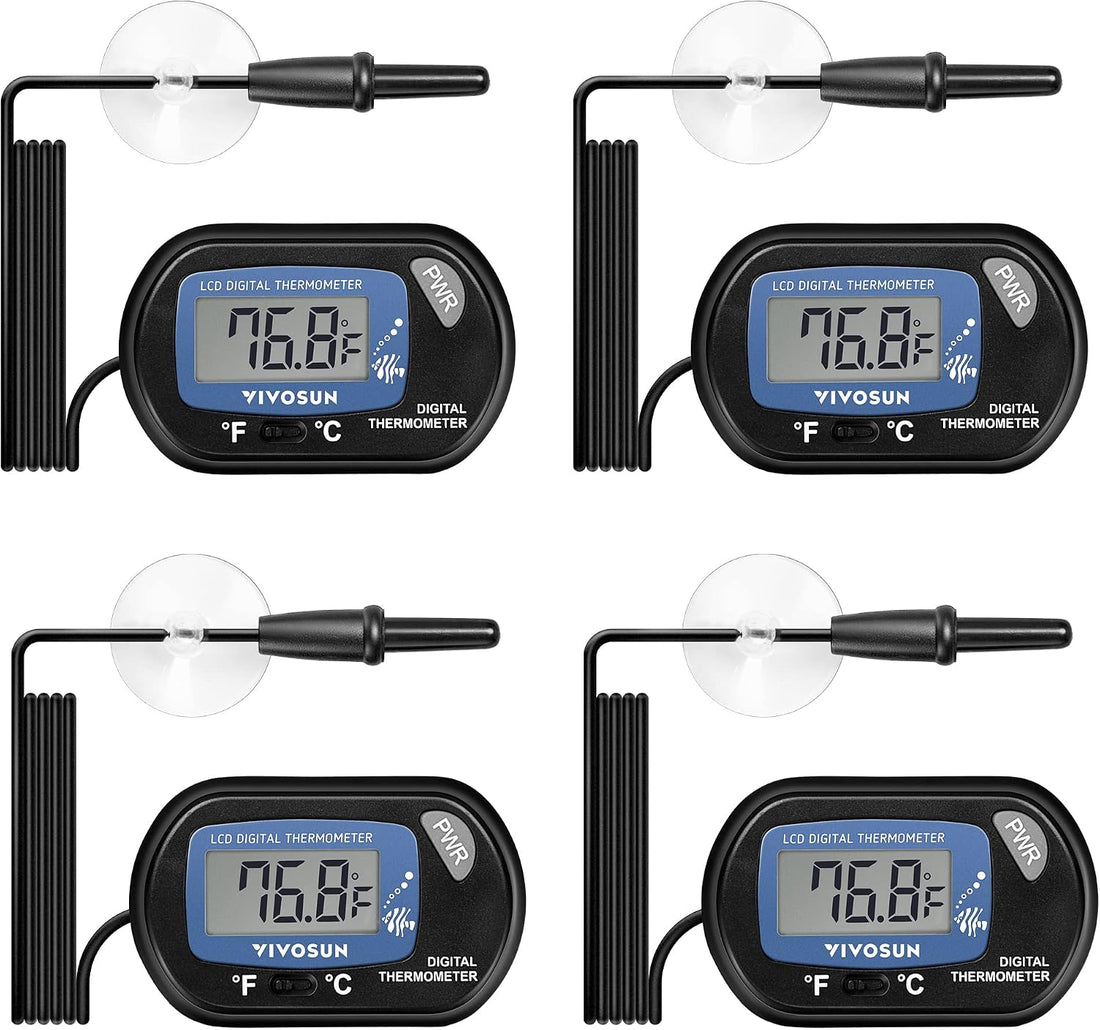 VIVOSUN 1-Pack LCD Digital Aquarium Thermometer