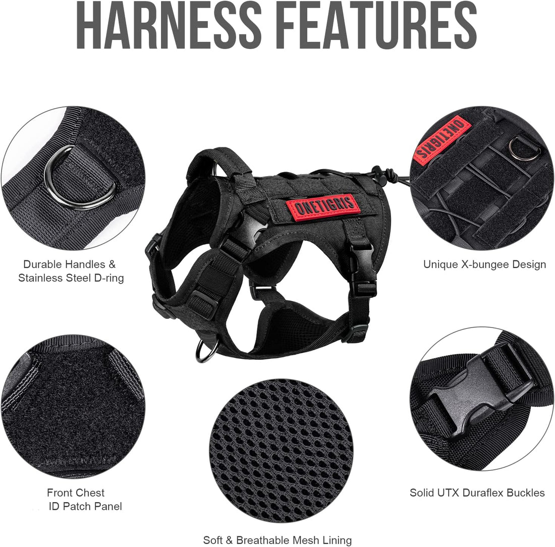 OneTigris Tactical Dog Harness with Handle for Small Medium Dogs