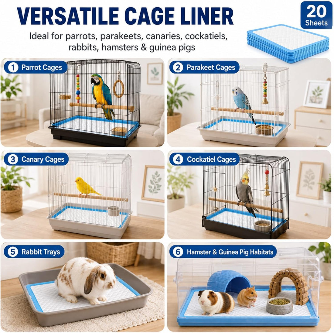 Disposable Bird Cage Liners 23 x 35 Inch