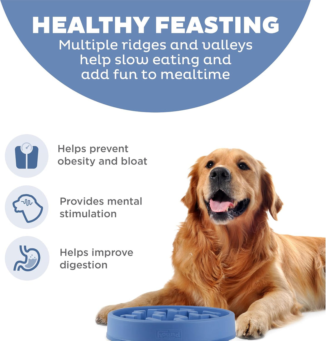 Outward Hound Fun Feeder Slo Bowl – Large 4‑Cup Capacity, Slow Feeding