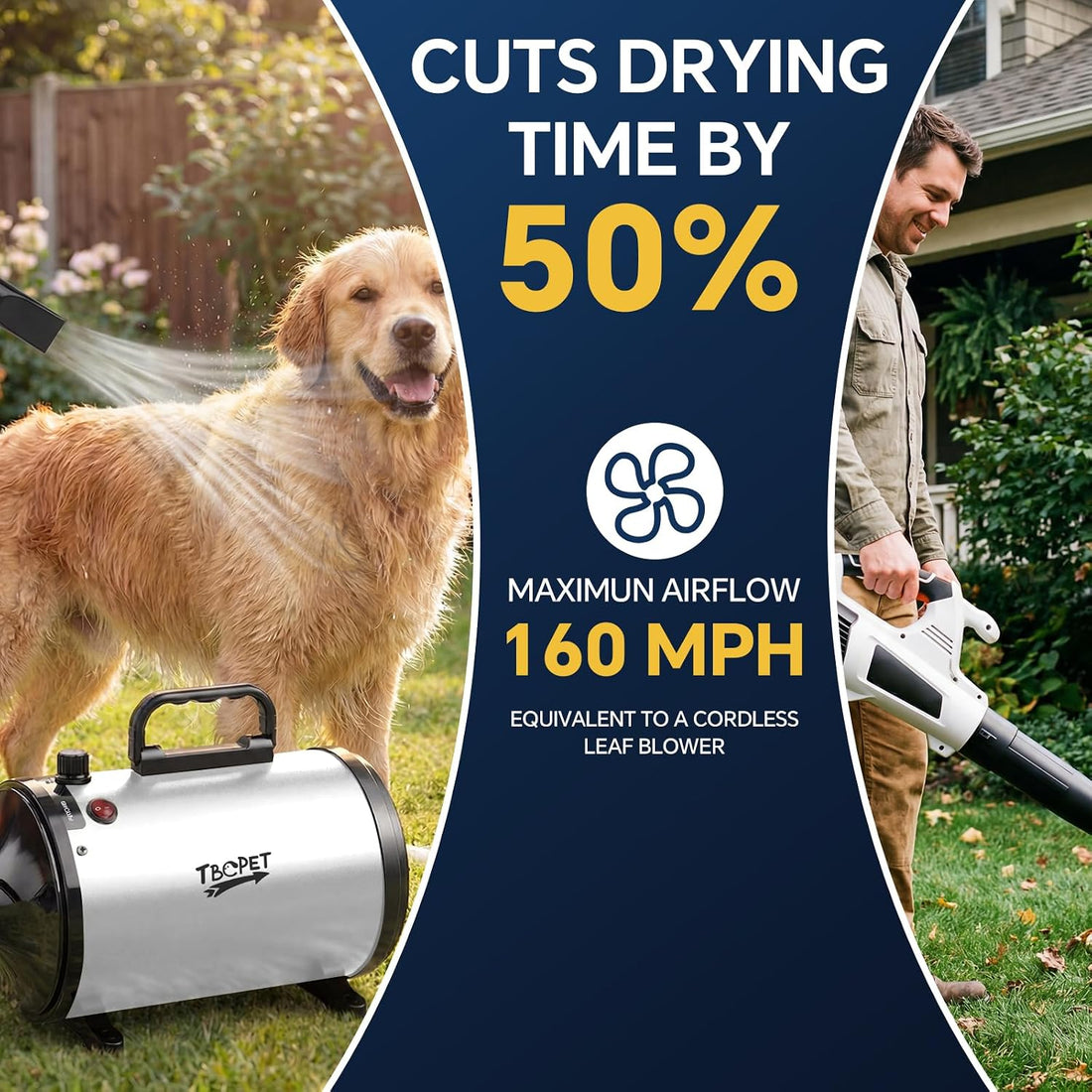 Dog Dryer High Velocity Dog Hair Dryer 5.2HP/3800W