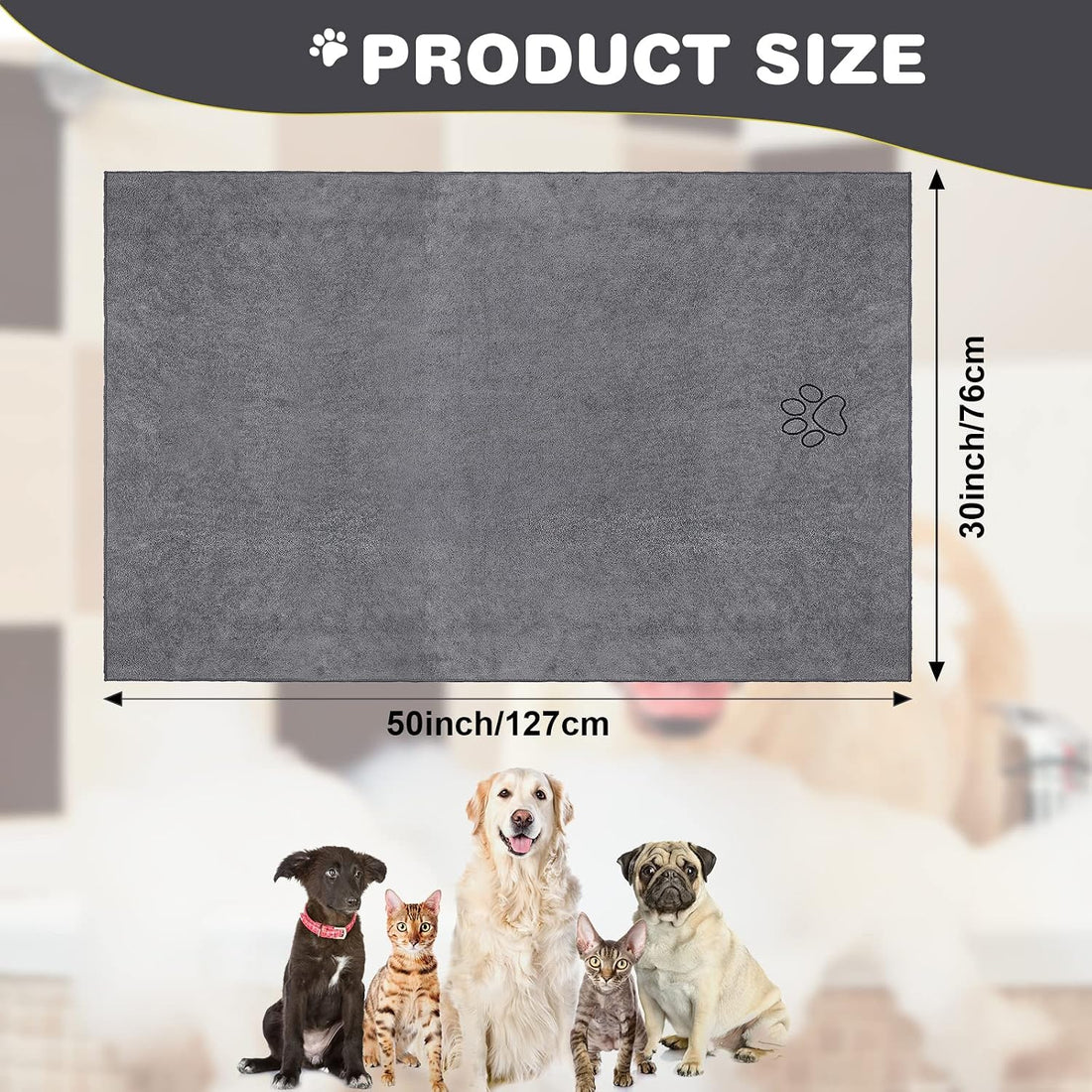 Chumia 4 Pcs Dog Towels for Drying