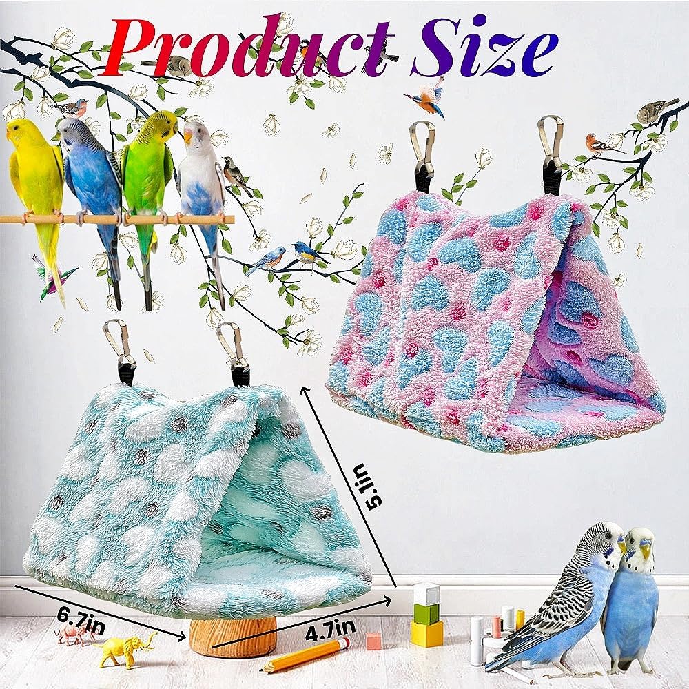 Magnoloran 2 Pack Warm Bird Nest Plush Snuggle Bird Hammock Hanging