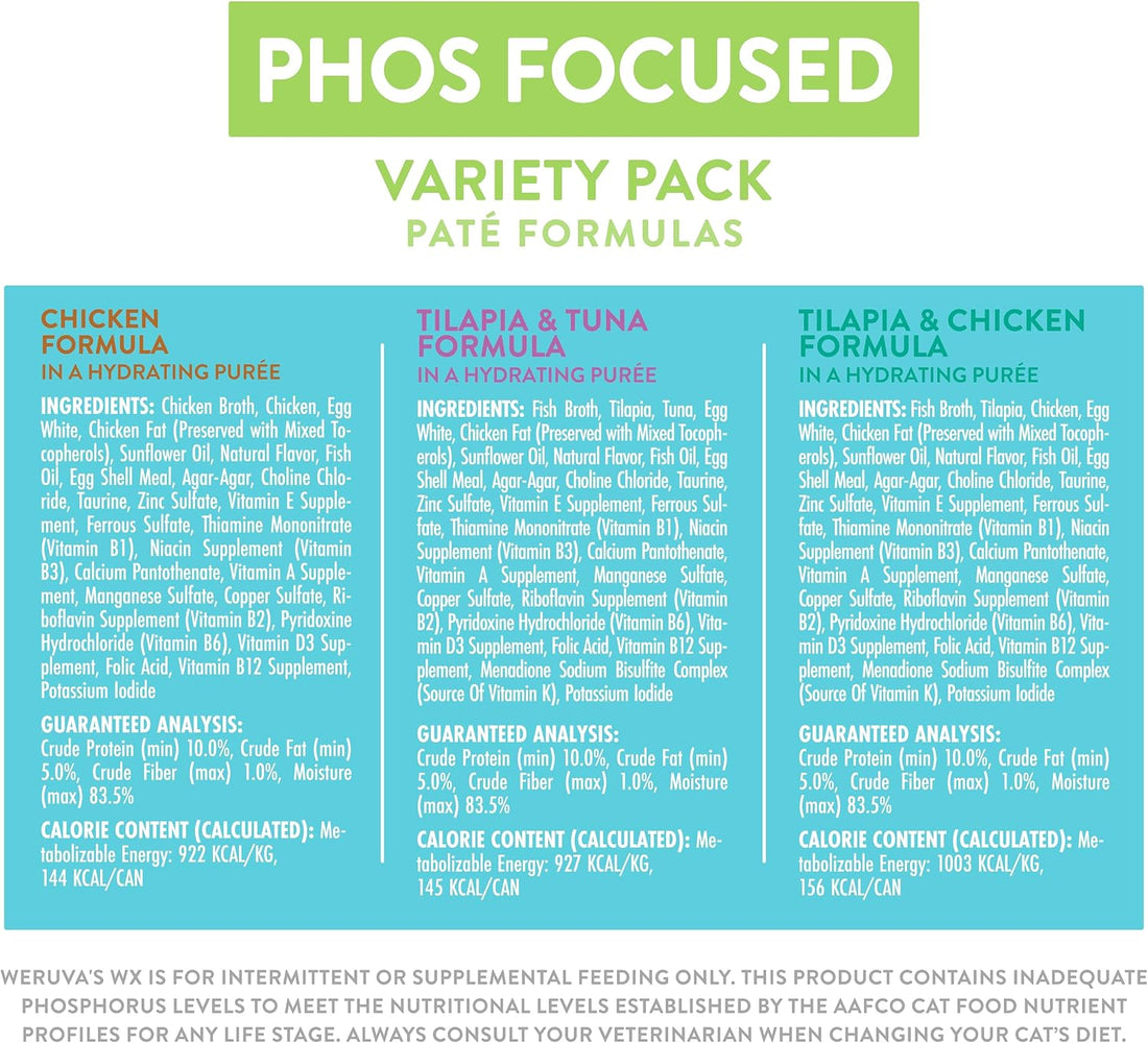 Weruva Wx Phos Focused Pate Formulas 5.5oz Can Variety Pack