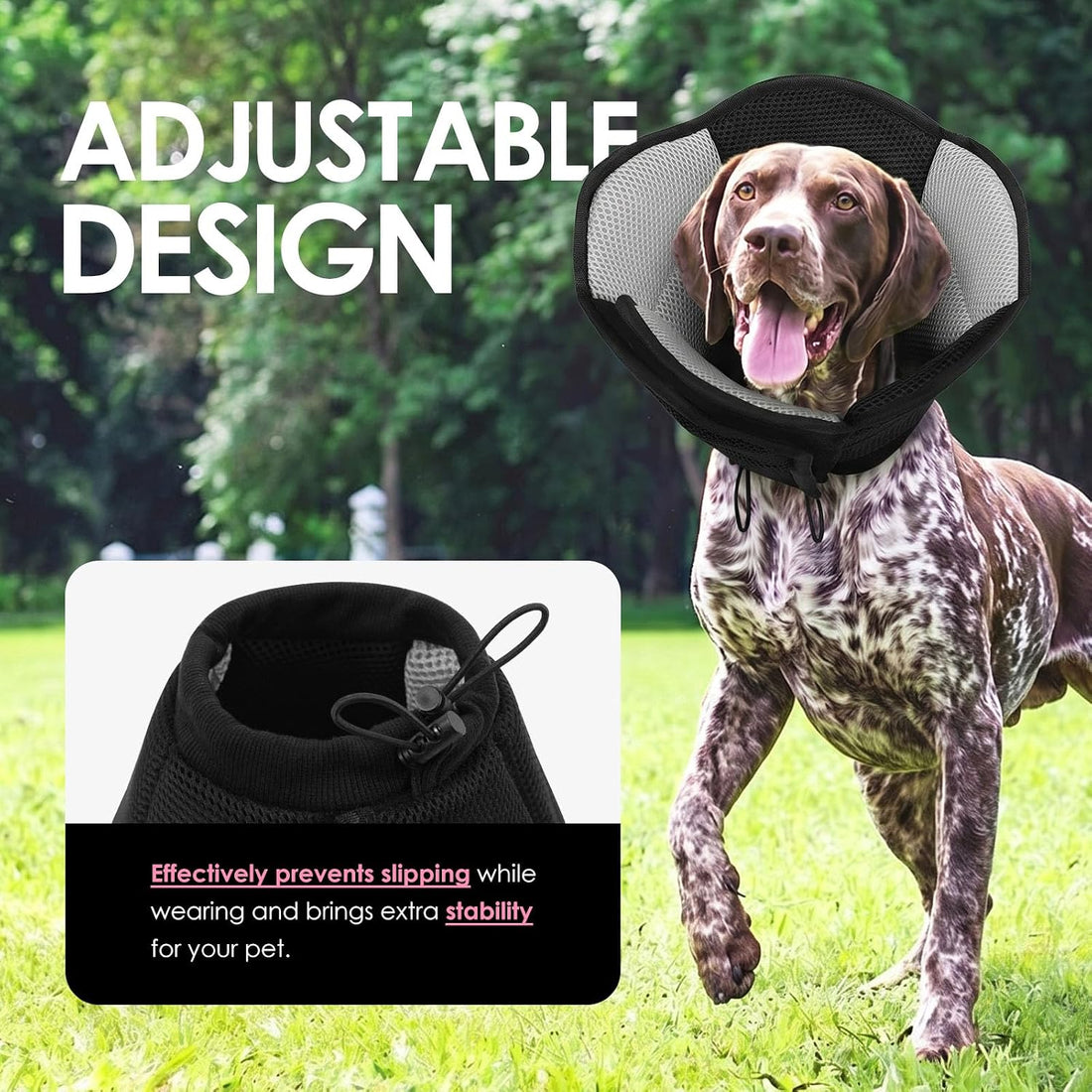 AOFITEE Dog Cone Adjustable Soft Cone for Dogs to Stop Licking