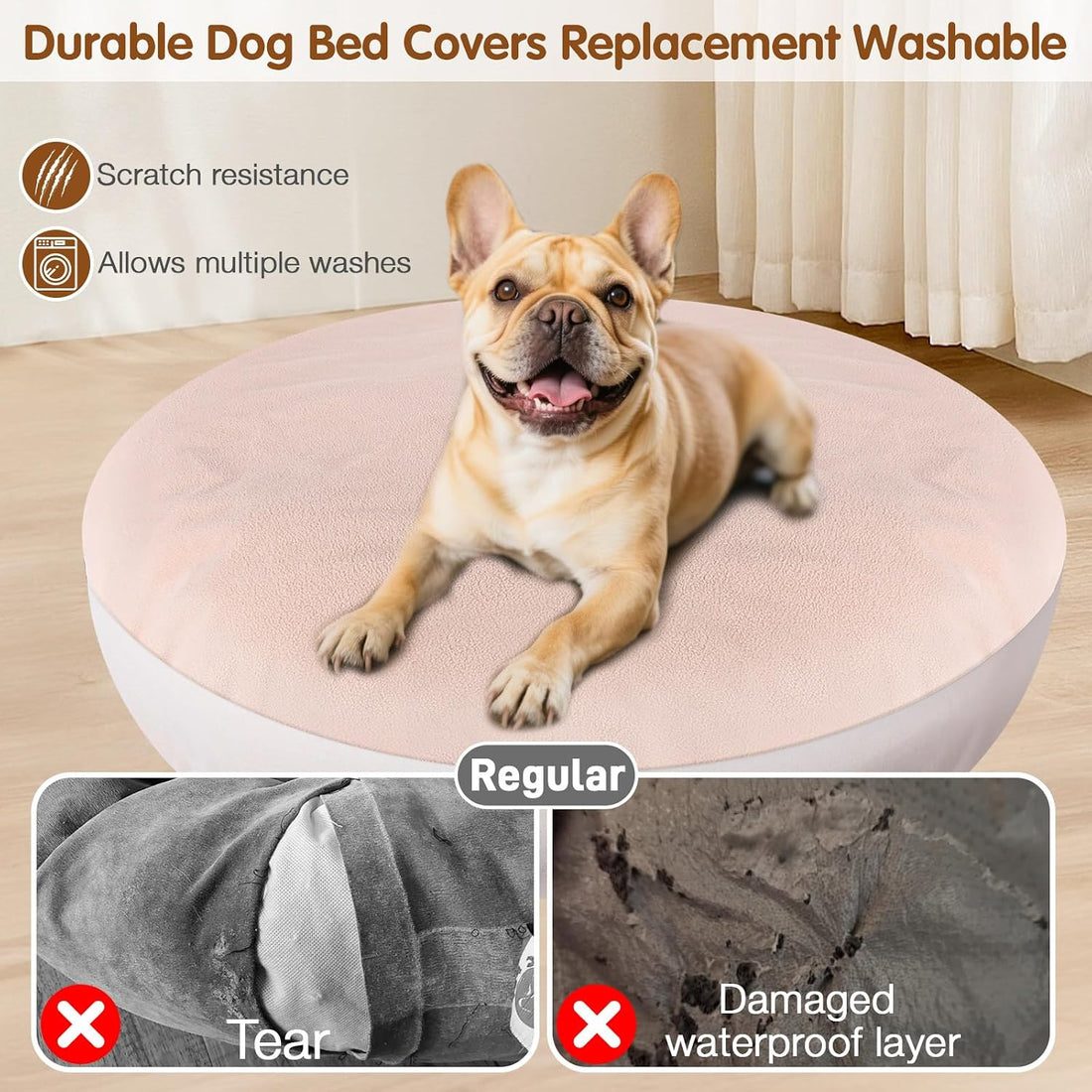 ALWZ-RDY Dog Bed Covers Replacement Washable for Round & Donut Dog