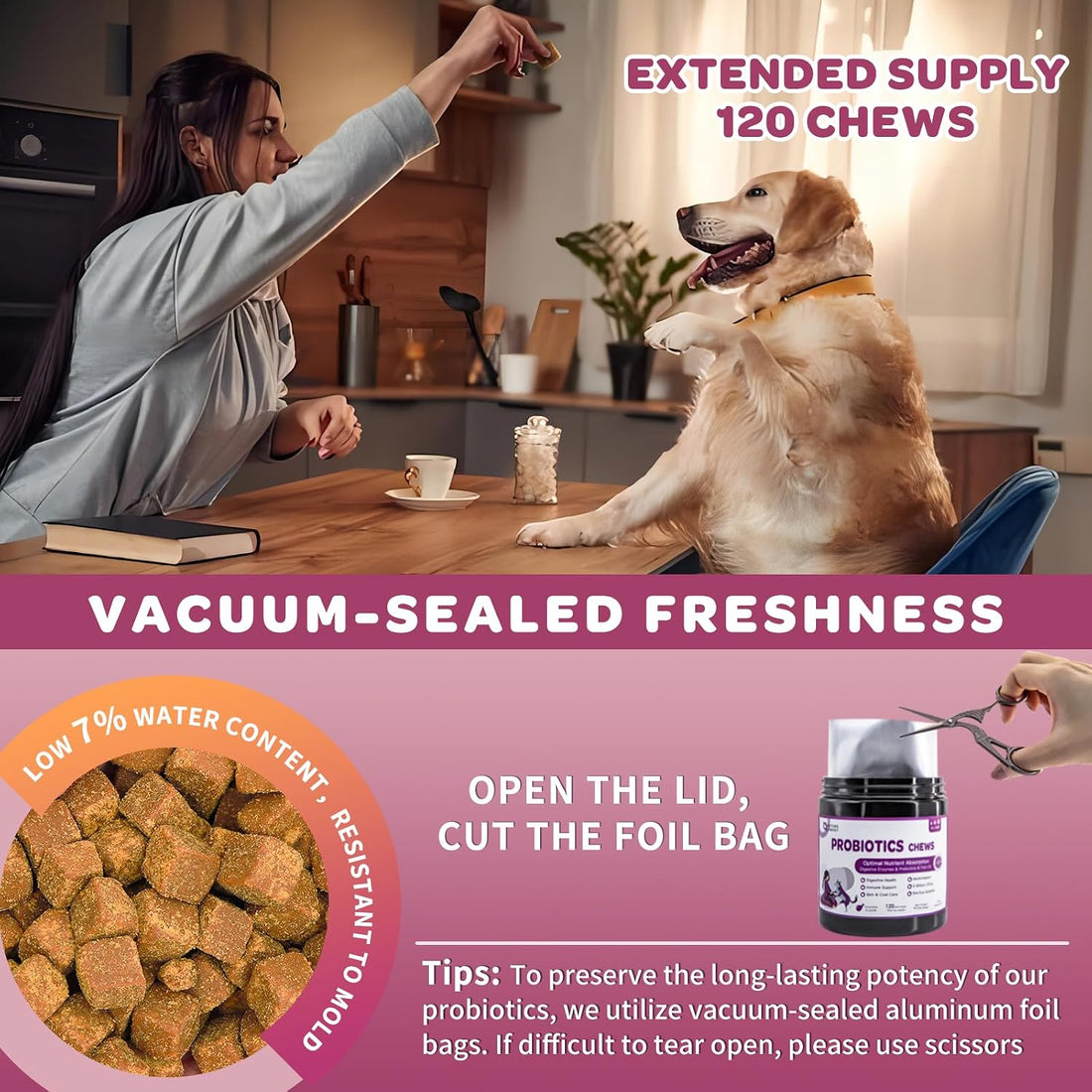 NATURE TARGET Probiotics for Dogs & Digestive Enzymes for Digestive