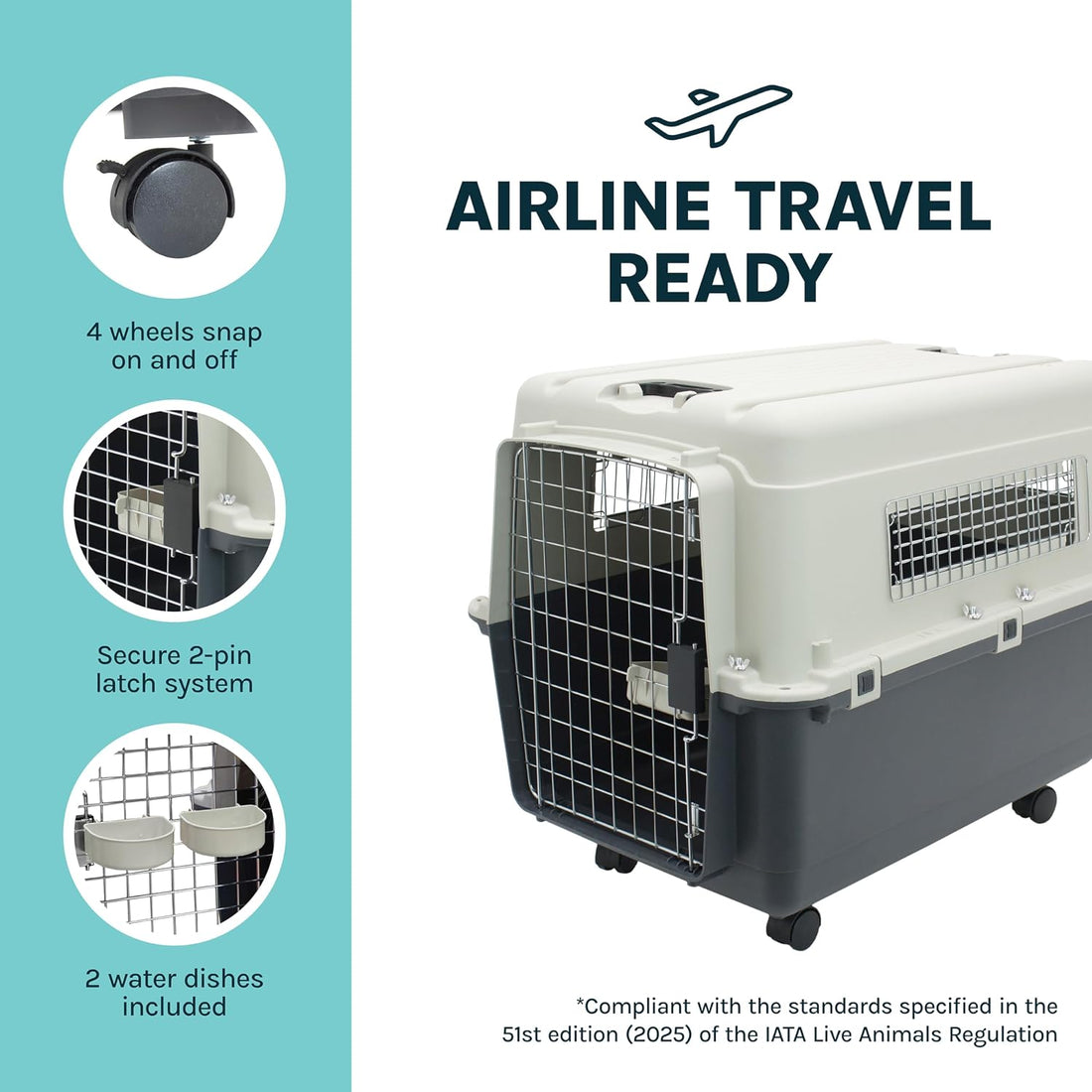 SportPet Airline Compliant X-LARGE 32.25" Travel Dog Kennel-Durable