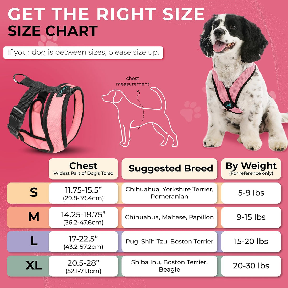 Gooby Comfort X Head in Harness - Pink