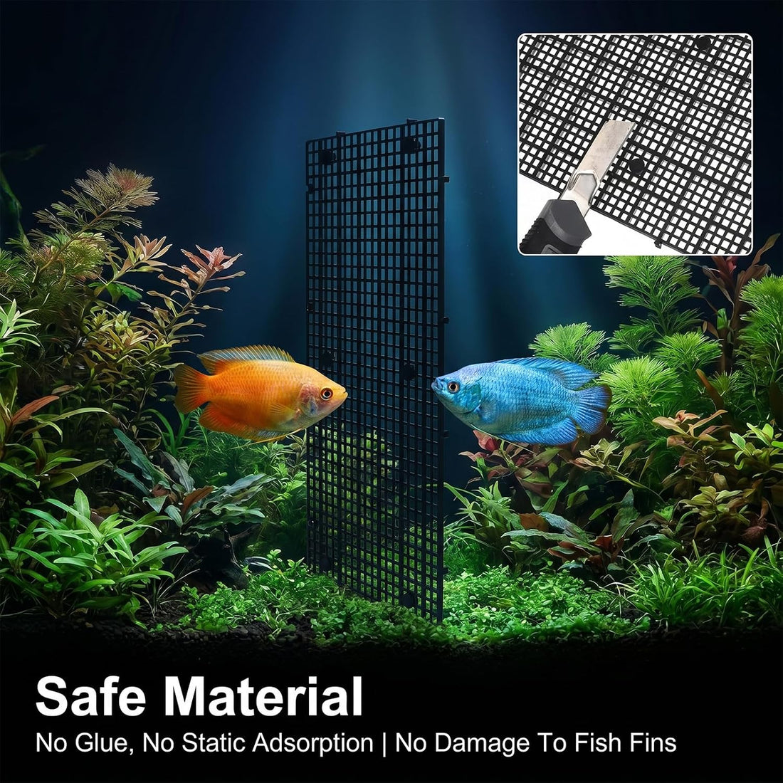 10 Pcs Aquarium Divider Grid Egg Crate with 60 Brackets,Fish Tank