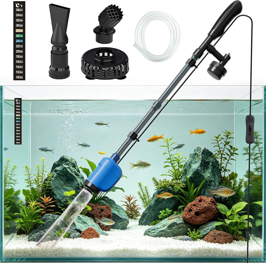 6-in-1 Electric Aquarium Gravel Cleaner, 530GPH Fish Tank Vacuum