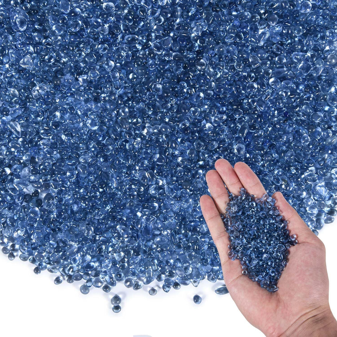 KISEER Clear Aquarium Glass Stone Bulk 1 LB Sea Glass Beads Gems