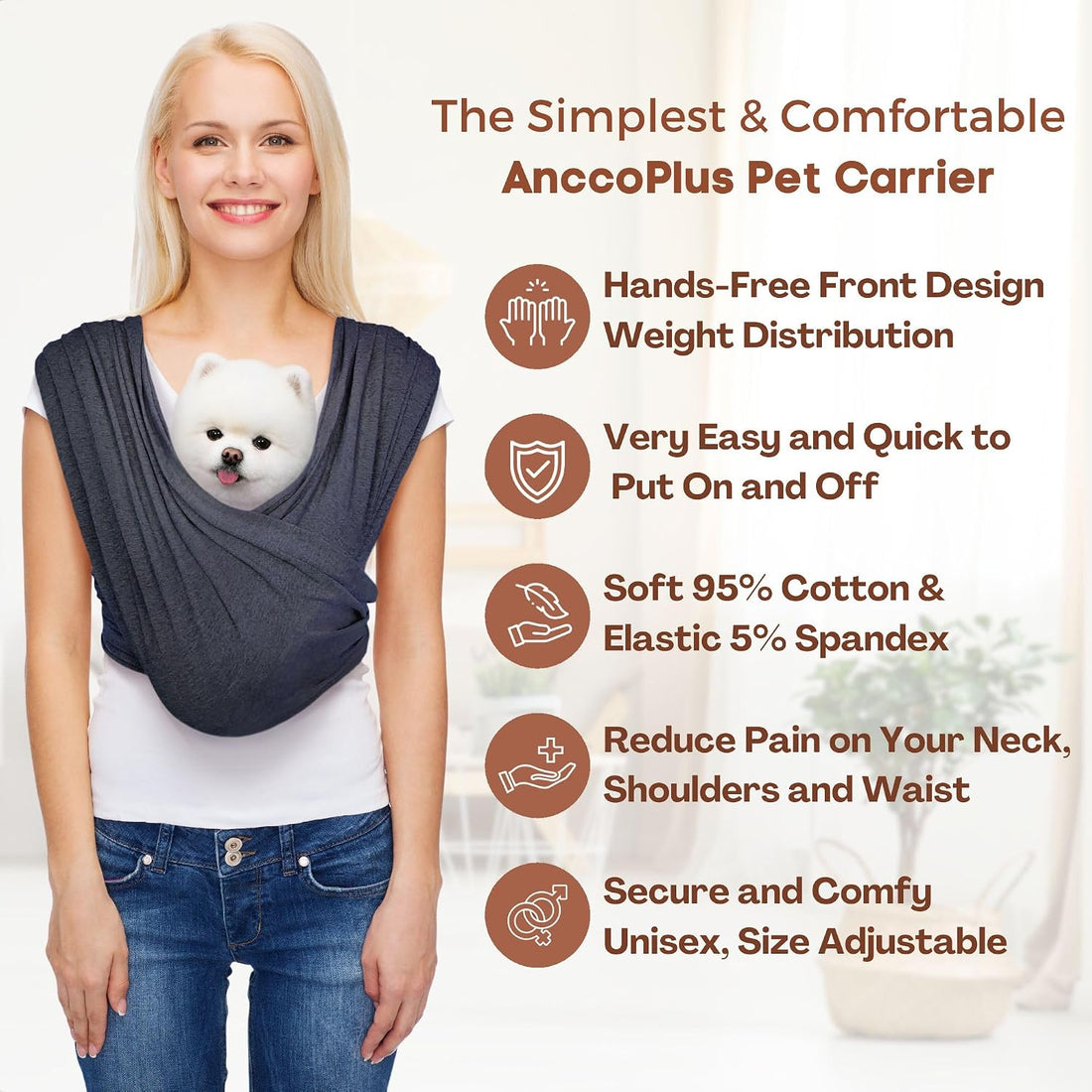 AnccoPlus Dog Carriers for Small Dogs, Front Facing Cat Carrier