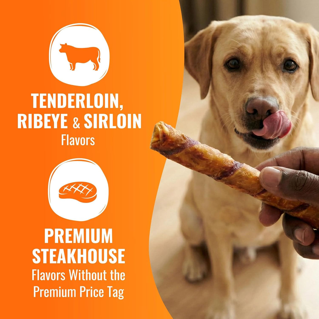 GOOD 'N' FUN SteakSational Twist High Protein Treat for Large Dog