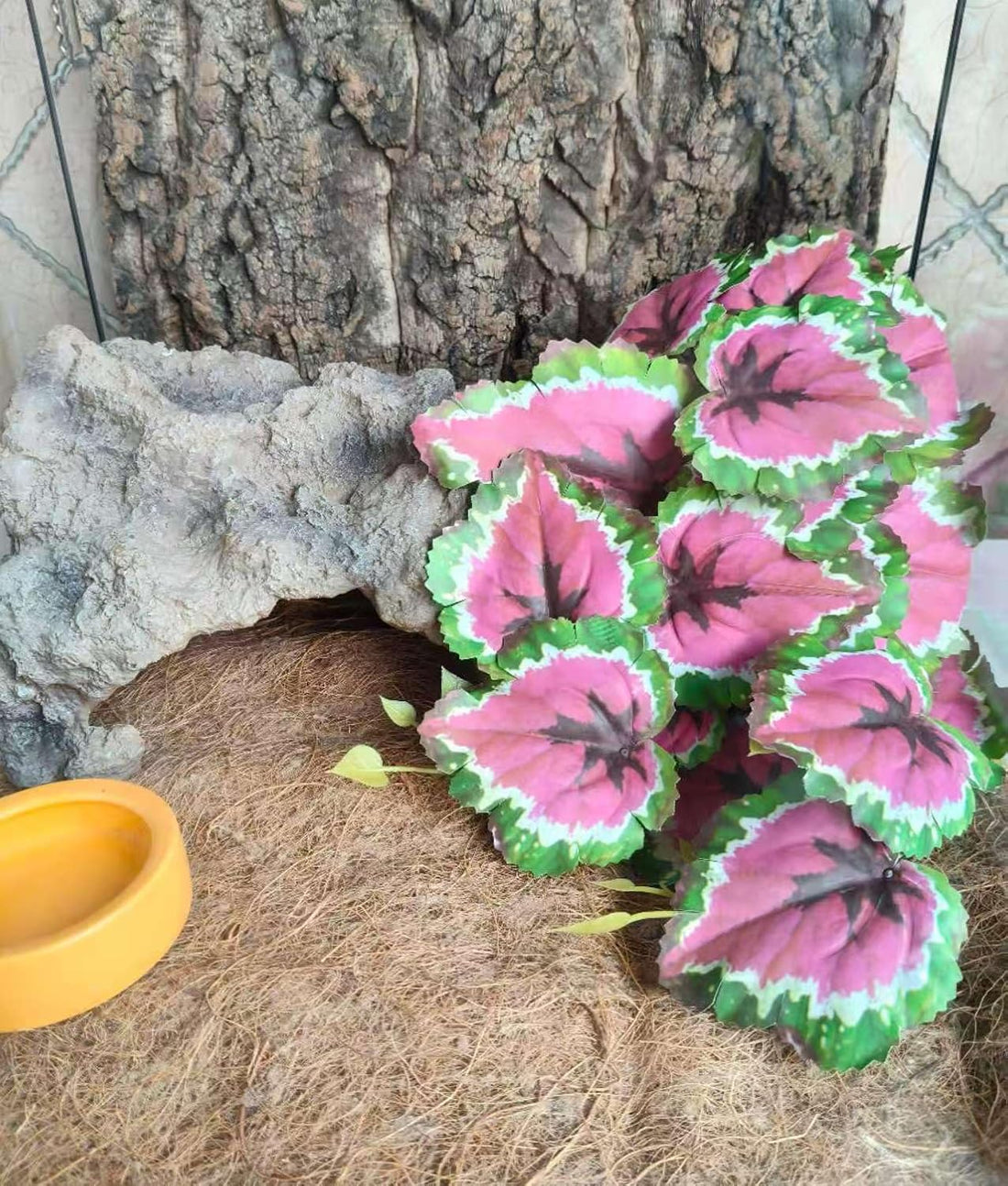 Fake Reptile Plants for Terrarium,Crested Gecko Tank Accessories