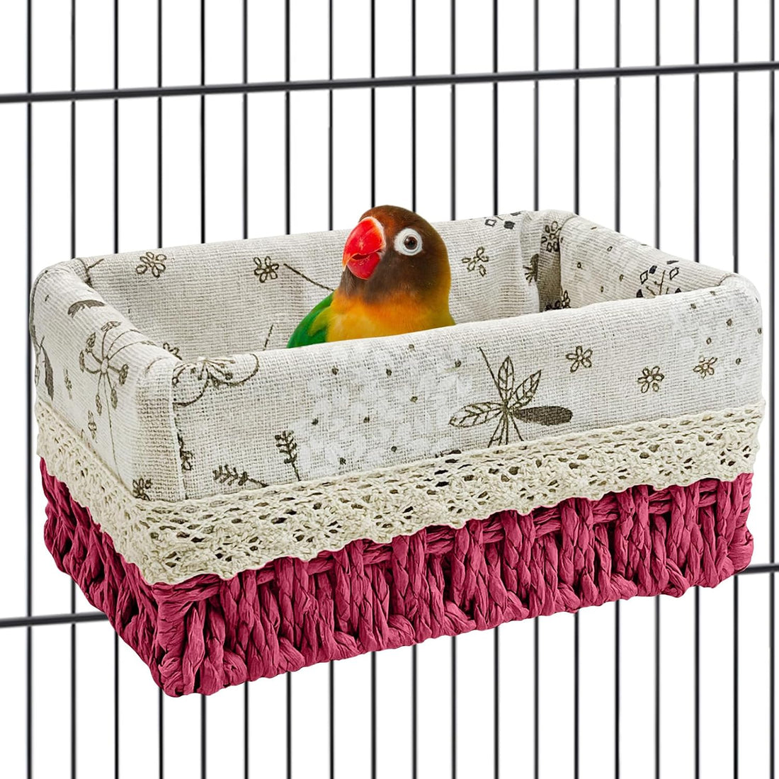 kathson Bird Nest Parrot House Birds Sleeping Bed Straw Weave All