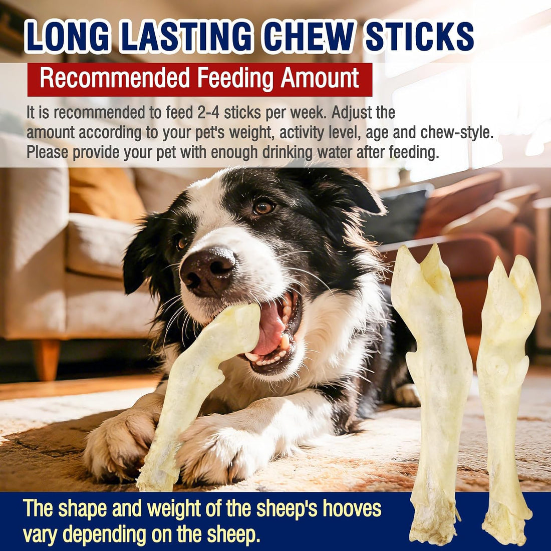 Dehydrated Sheep Hooves Dog Treats 7.4 oz