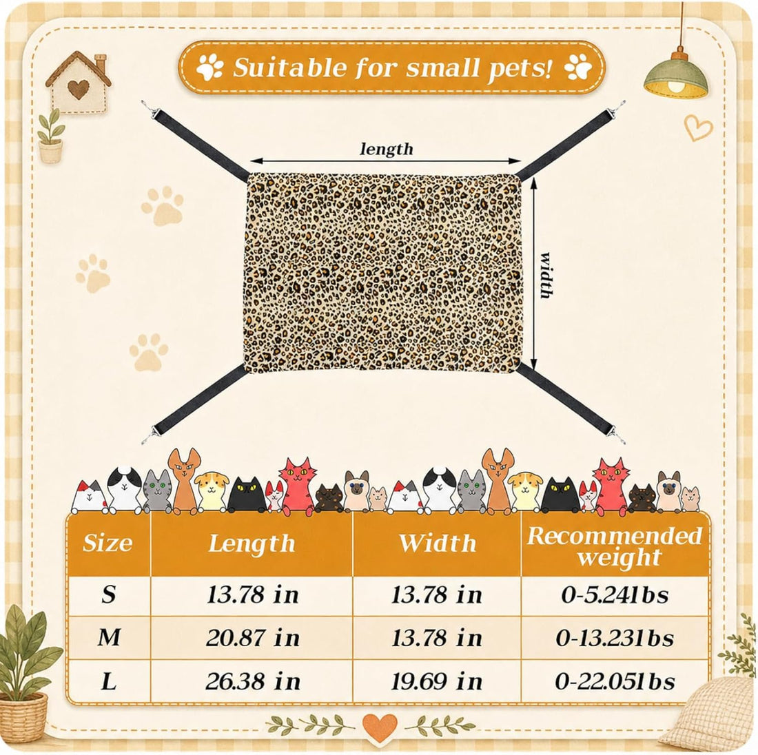 Jetec 2 Pack Cat Hammock for Cage