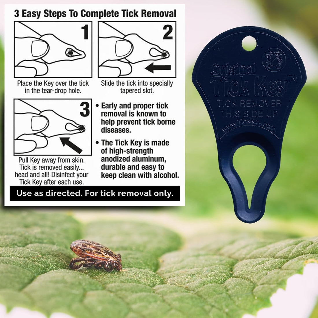 The Original Tick Key Tick Detaching Device, 3 Pack, Assorted